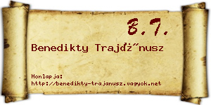 Benedikty Trajánusz névjegykártya